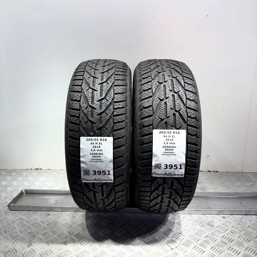 Gomme Usate 205 55 R16 94H XL Sebring Snow 80% Invernali
