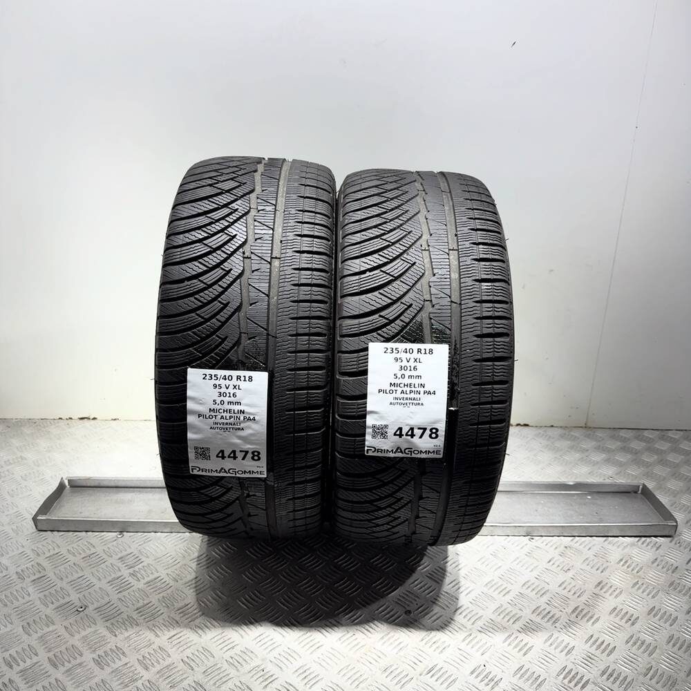 Gomme Usate 235 40 R18 95V XL Michelin Pilot Alpin PA4 71% Invernali