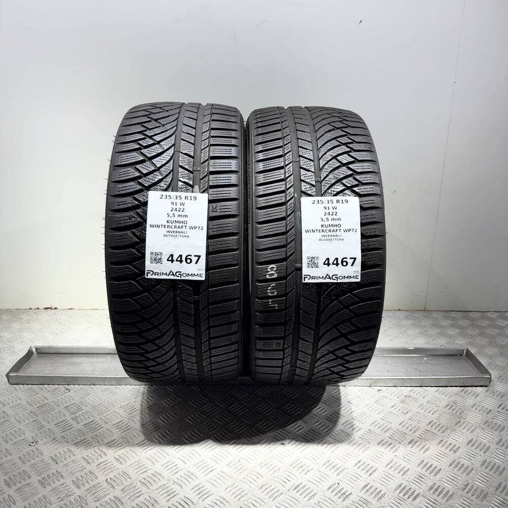 Gomme Usate 235 35 R19 91W Kumho Wintercraft WP72 79% Invernali