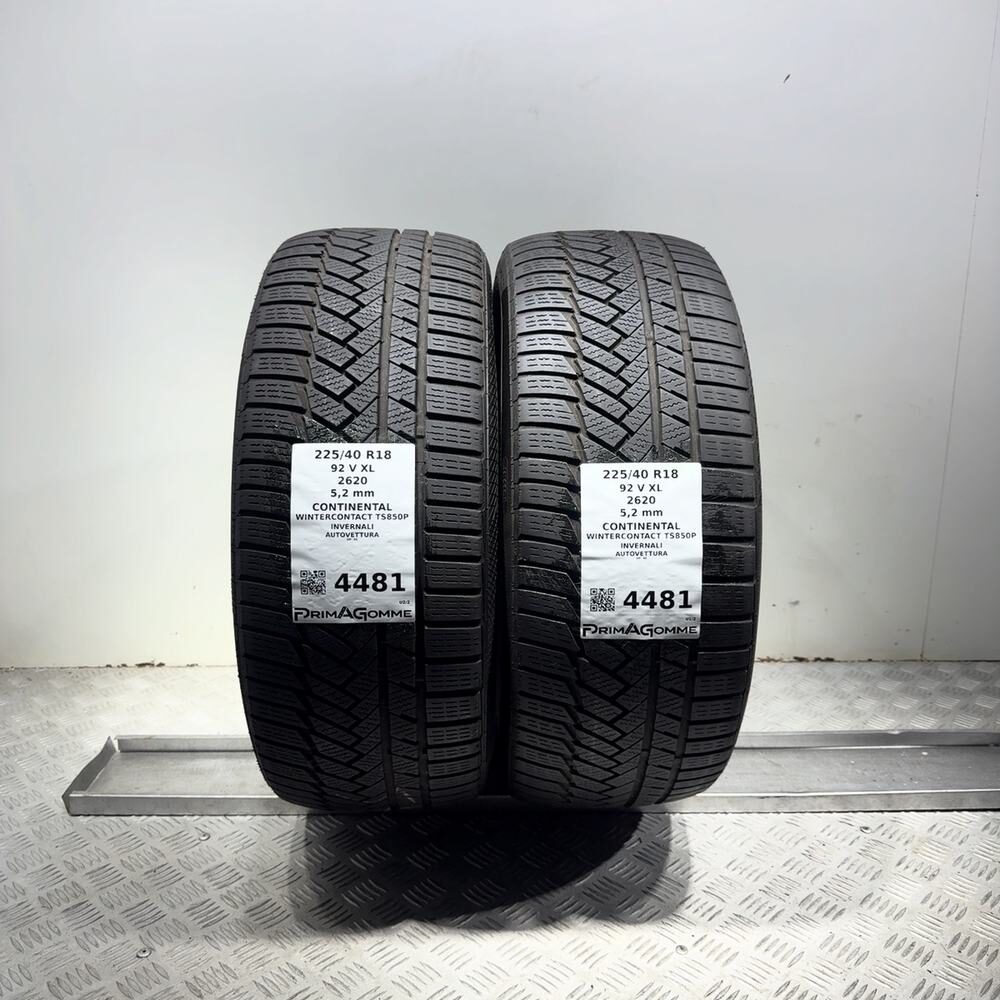 Gomme Usate 225 40 R18 92V XL Continental Wintercontact TS850P 74% Invernali