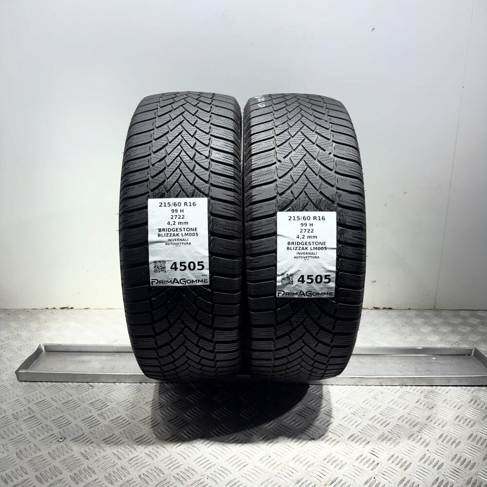 Gomme Usate 215 60 R16 99H Bridgestone Blizzak LM005 Invernali
