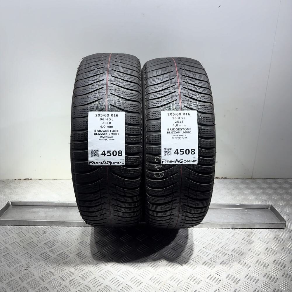 Gomme Usate 205 60 R16 XL 96H Bridgestone Blizzak LM001 Invernali