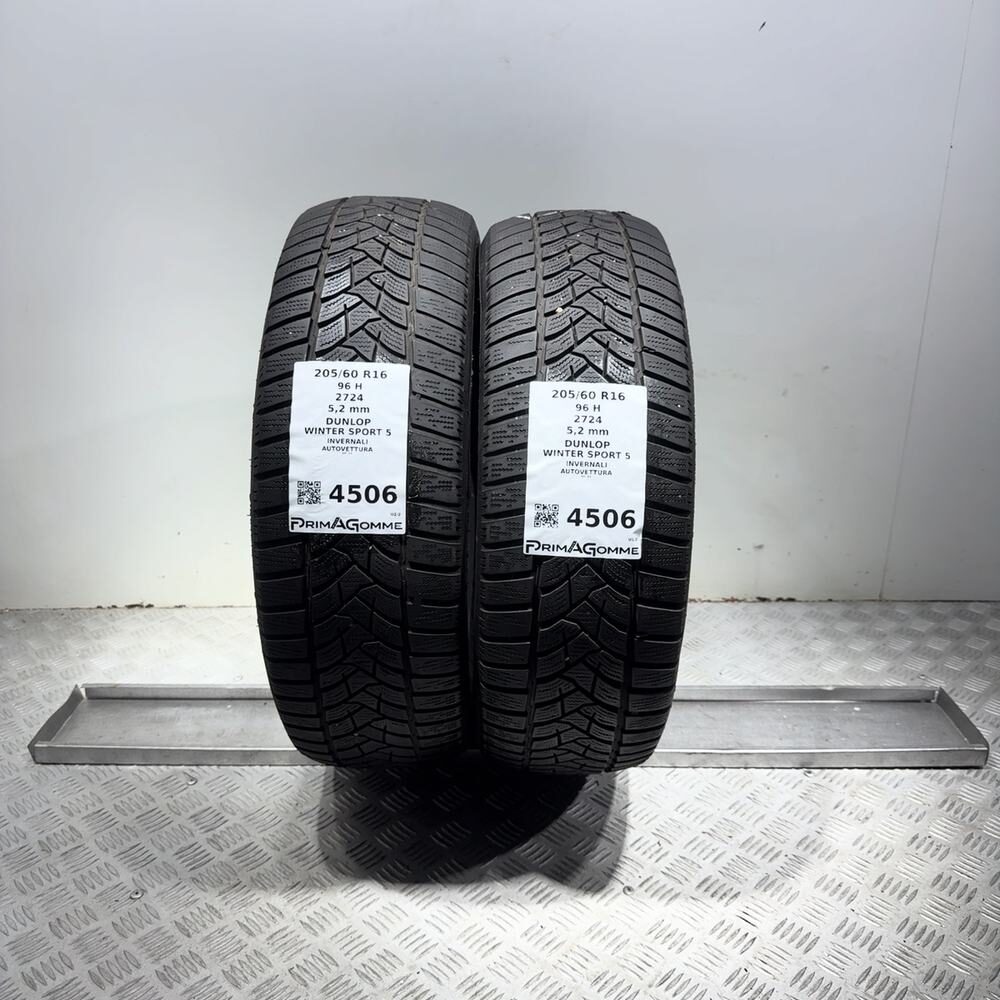 Gomme Usate 205 60 R16 96H Dunlop Winter Sport 5 74% Invernali