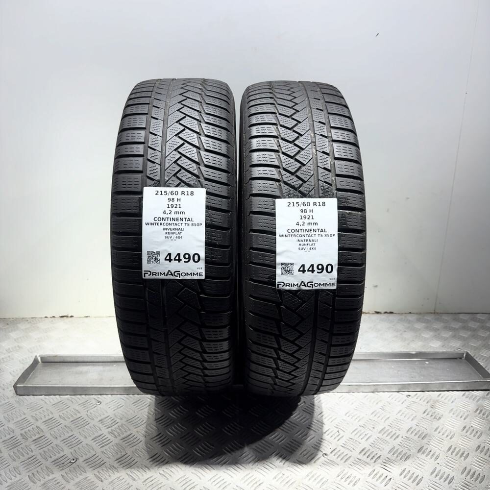 Gomme Usate 215 60 R18 98H Continental Wintercontact TS 850P RunFlat Invernali