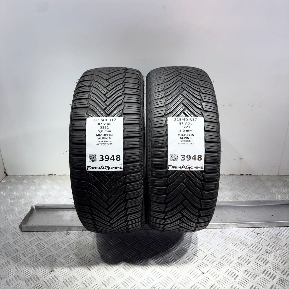 Gomme Usate 215 40 R17 87V XL Michelin Alpin 6 71% Invernali