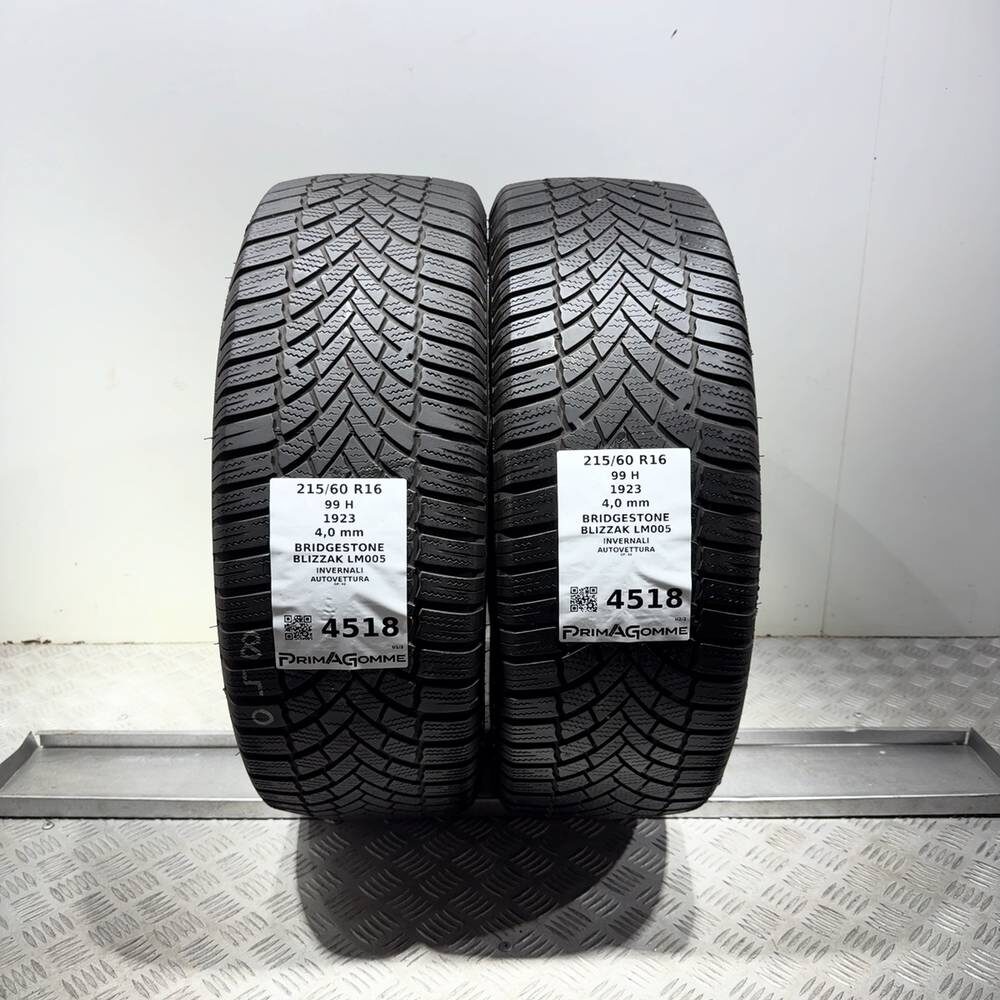 Gomme Usate 215 60 R16 99H Bridgestone Blizzak LM005 Invernali