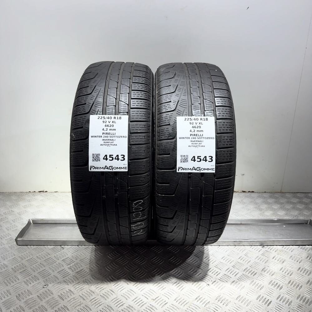 Gomme Usate 225 40 R18 92V XL Pirelli Winter 240 Sottozero RunFlat Invernali