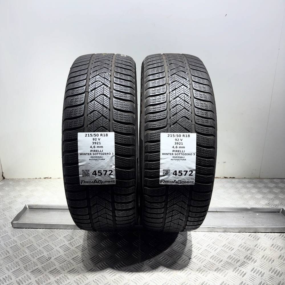Gomme Usate 215 50 R18 92V Pirelli Winter Sottozero 3 Invernali