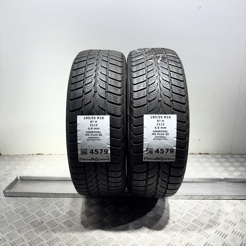 Gomme Usate 195 55 R16 87H Uniroyal MS Plus 66 Invernali
