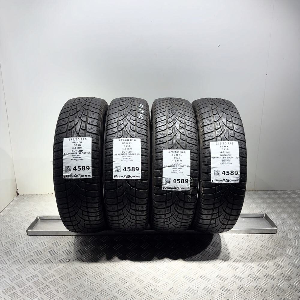 Gomme Usate 175 60 R16 86H XL Dunlop SP Winter Sport 3D RunFlat Invernali
