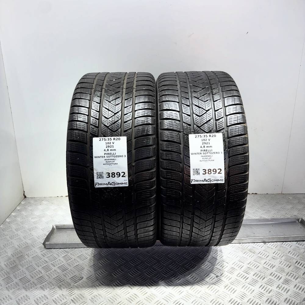 Gomme Usate 275 35 R20 102V Pirelli Winter Sottozero 3 RunFlat Invernali