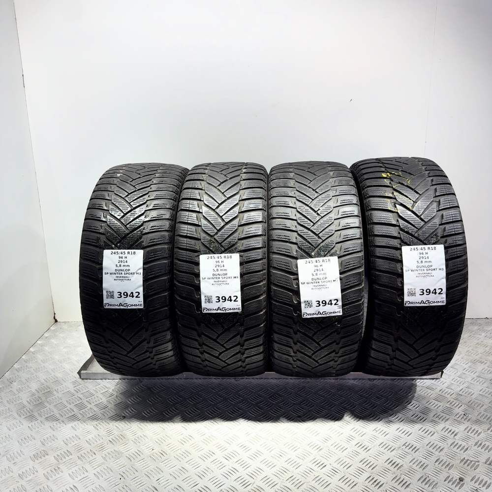 Gomme Usate 245 45 R18 96H Dunlop SP Winter Sport M3 83% Invernali