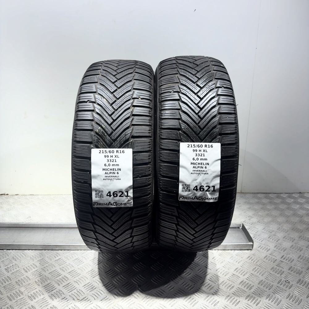 Gomme Usate 215 60 R16 XL 99H Michelin Alpin 6 86% Invernali