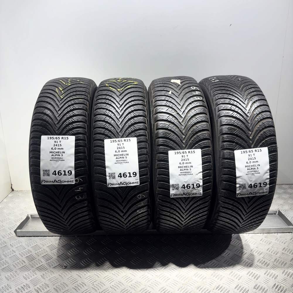 Gomme Usate 195 65 R15 91T Michelin Alpin 5 86% Invernali