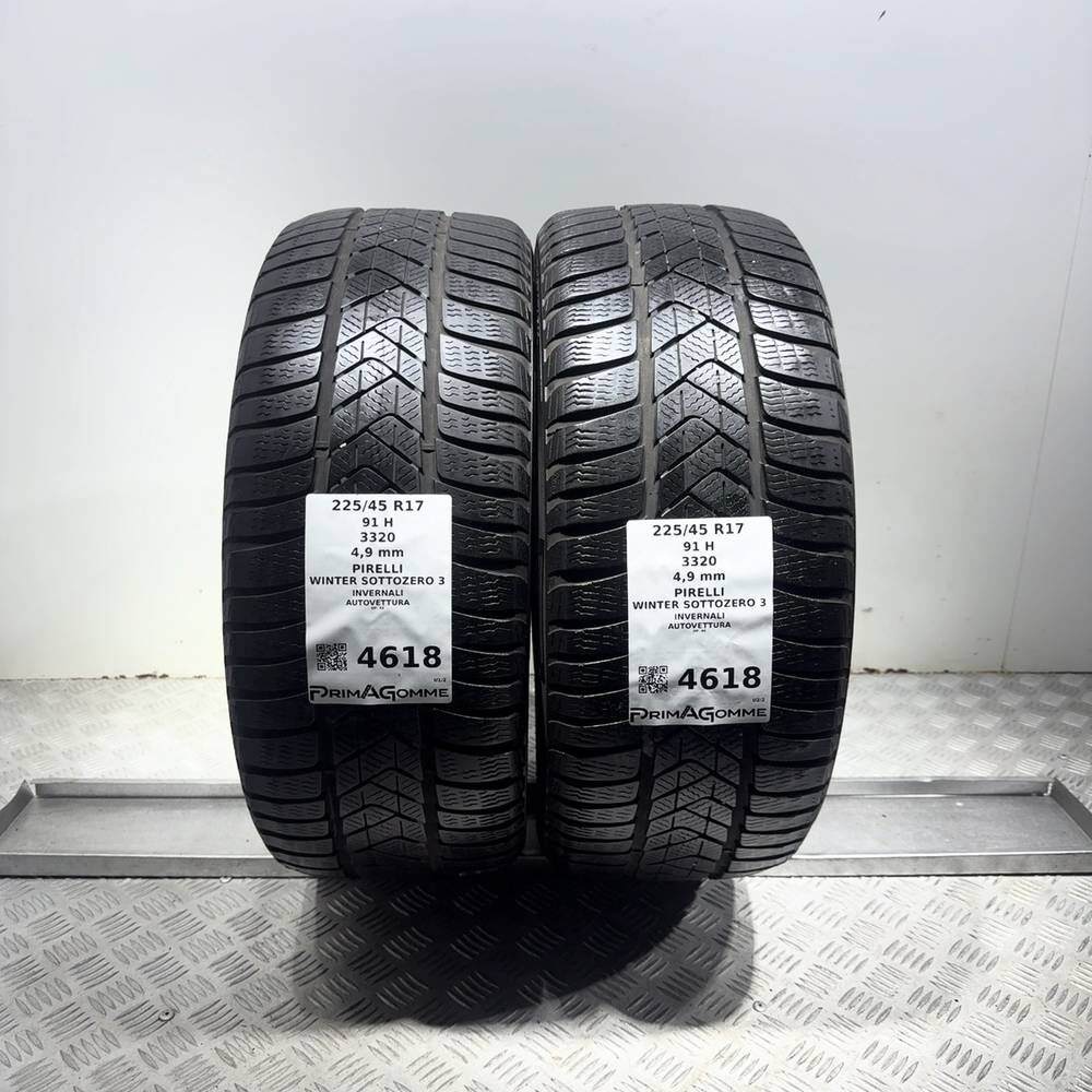 Gomme Usate 225 45 R17 91H Pirelli Winter Sottozero 3 Invernali