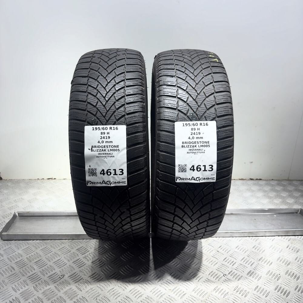 Gomme Usate 195 60 R16 89H Bridgestone Blizzak LM005 Invernali