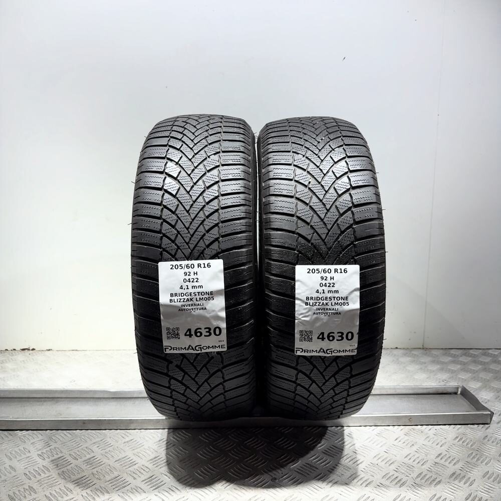 Gomme Usate 205 60 R16 92H Bridgestone Blizzak LM005 Invernali