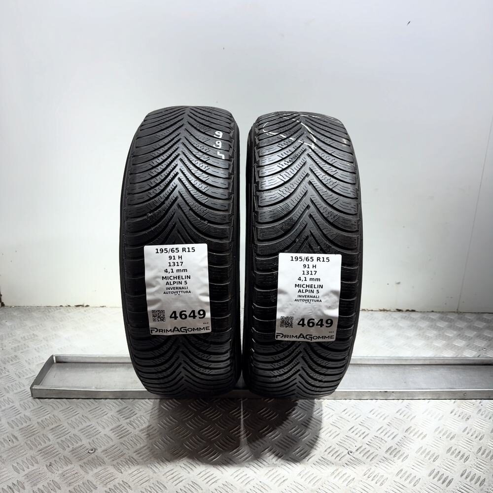 Gomme Usate 195 65 R15 91H Michelin Alpin 5 Invernali