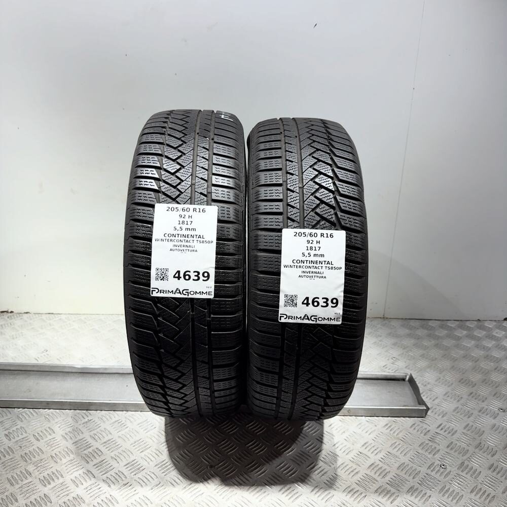 Gomme Usate 205 60 R16 92H Continental Wintercontact TS850P 79% Invernali