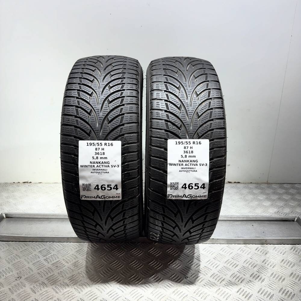 Gomme Usate 195 55 R16 87H Nankang Winter Activa SV-3 83% Invernali