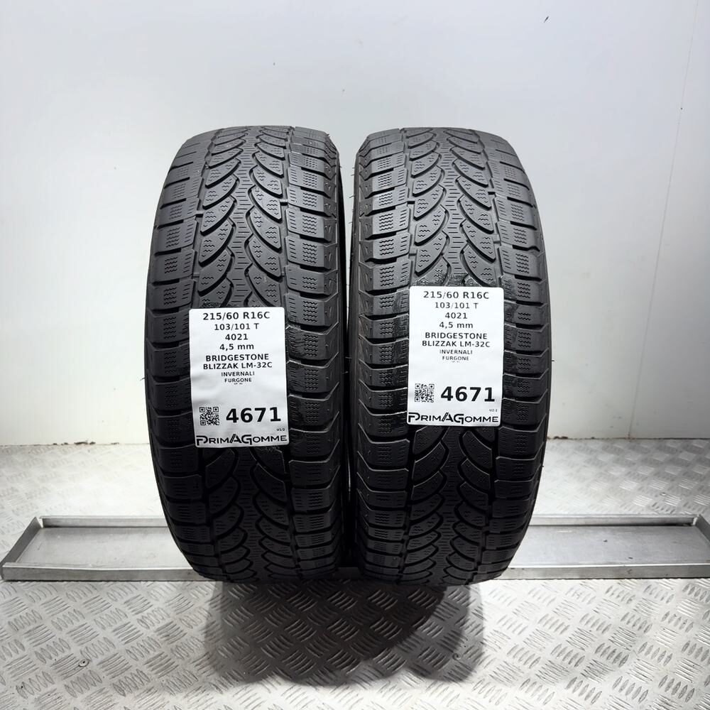 Gomme Usate 215 60 R16C 103/101T Bridgestone Blizzak LM-32C Invernali