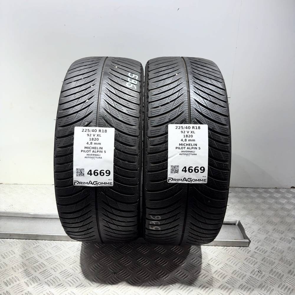 Gomme Usate 225 40 R18 92V XL Michelin Pilot Alpin 5 Invernali