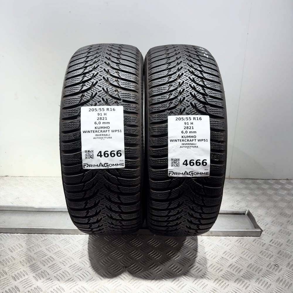 Gomme Usate 205 55 R16 91H Kumho Wintercraft WP51 86% Invernali