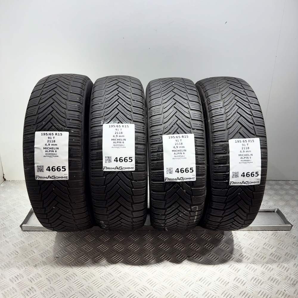 Gomme Usate 195 65 R15 91T Michelin Alpin 6 Invernali