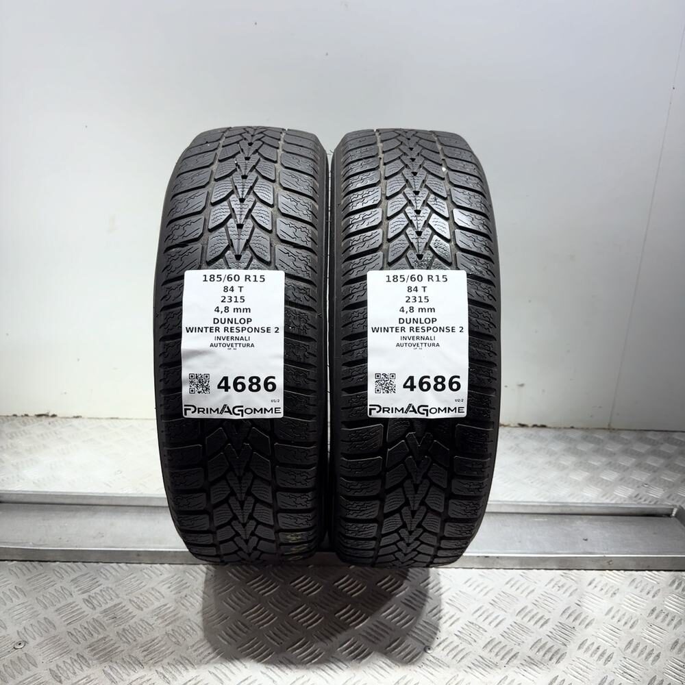 Gomme Usate 185 60 R15 84T Dunlop Winter Response 2 Invernali