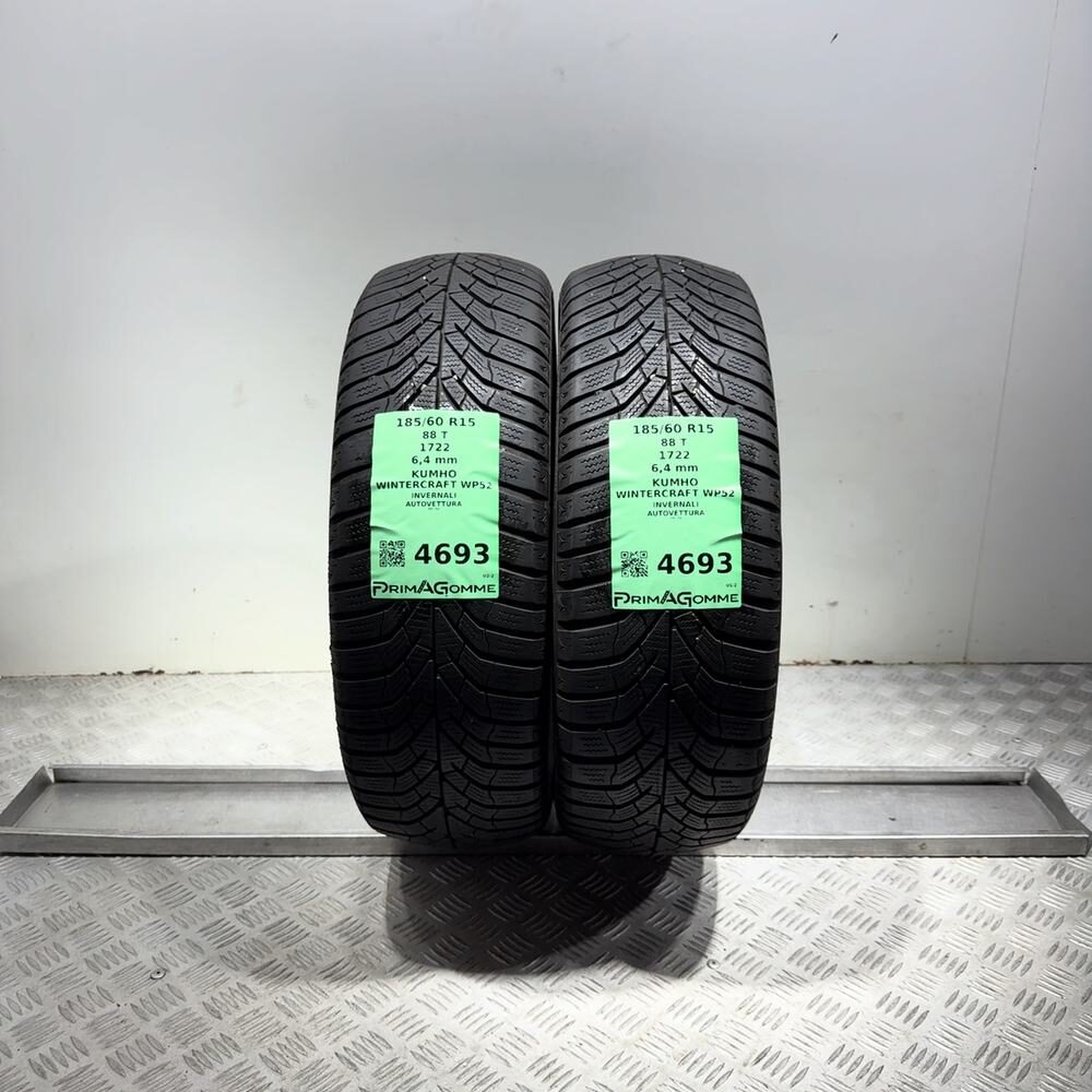 Gomme Usate 185 60 R15 88T Kumho Wintercraft WP52 91% Invernali