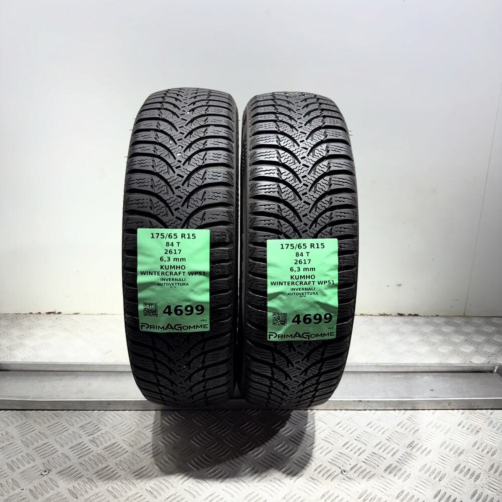 Gomme Usate 175 65 R15 84T Kumho Wintercraft WP51 90% Invernali