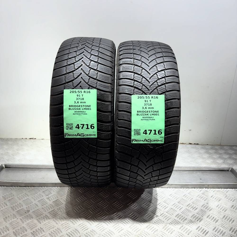 Gomme Usate 205 55 R16 91T Bridgestone Blizzak LM001 Invernali
