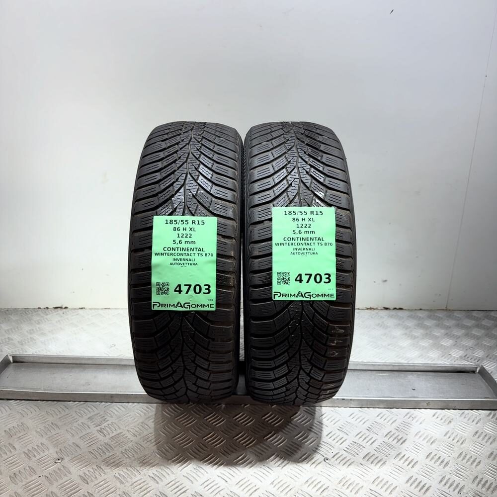 Gomme Usate 185 55 R15 86H XL Continental Wintercontact TS 870 80% Invernali