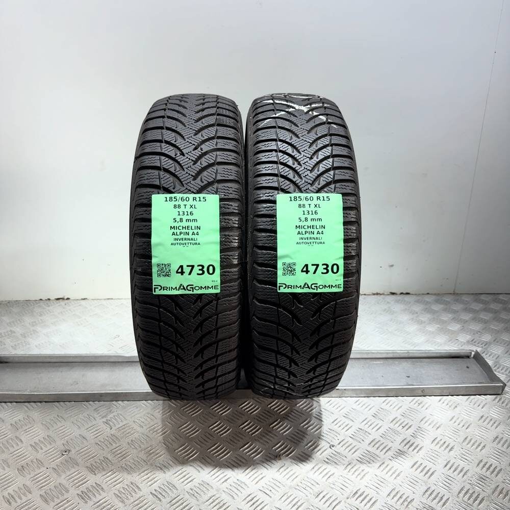 Gomme Usate 185 60 R15 88T XL Michelin Alpin A4 83% Invernali