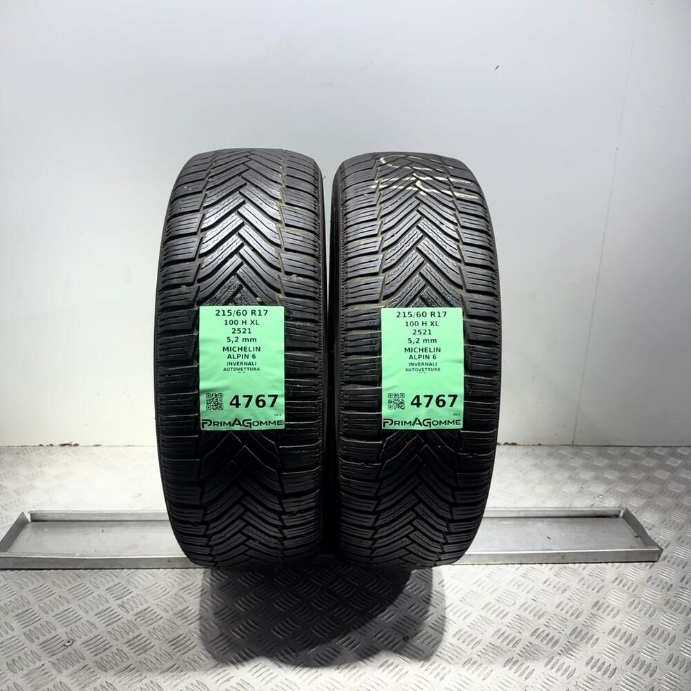 Gomme Usate 215 60 R17 100H XL Michelin Alpin 6 74% Invernali