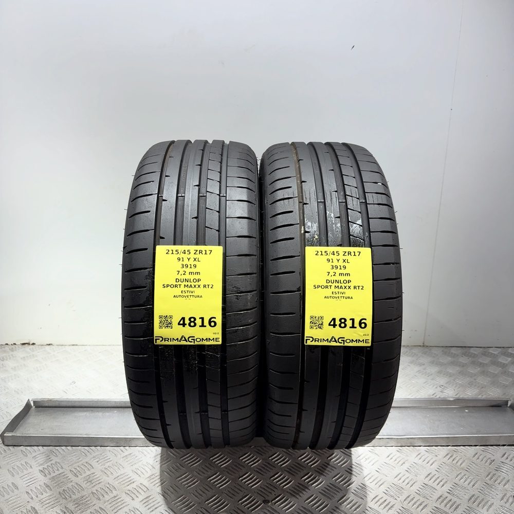 Gomme Usate 215 45 ZR17 91Y XL Dunlop Sport Maxx RT2 98% Estive