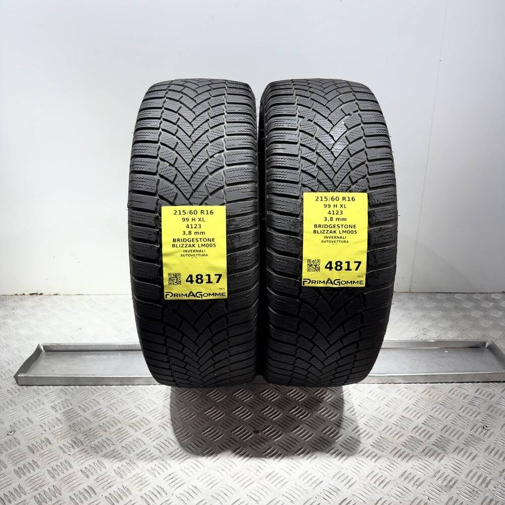 Gomme Usate 215 60 R16 99H XL Bridgestone Blizzak LM005 Invernali