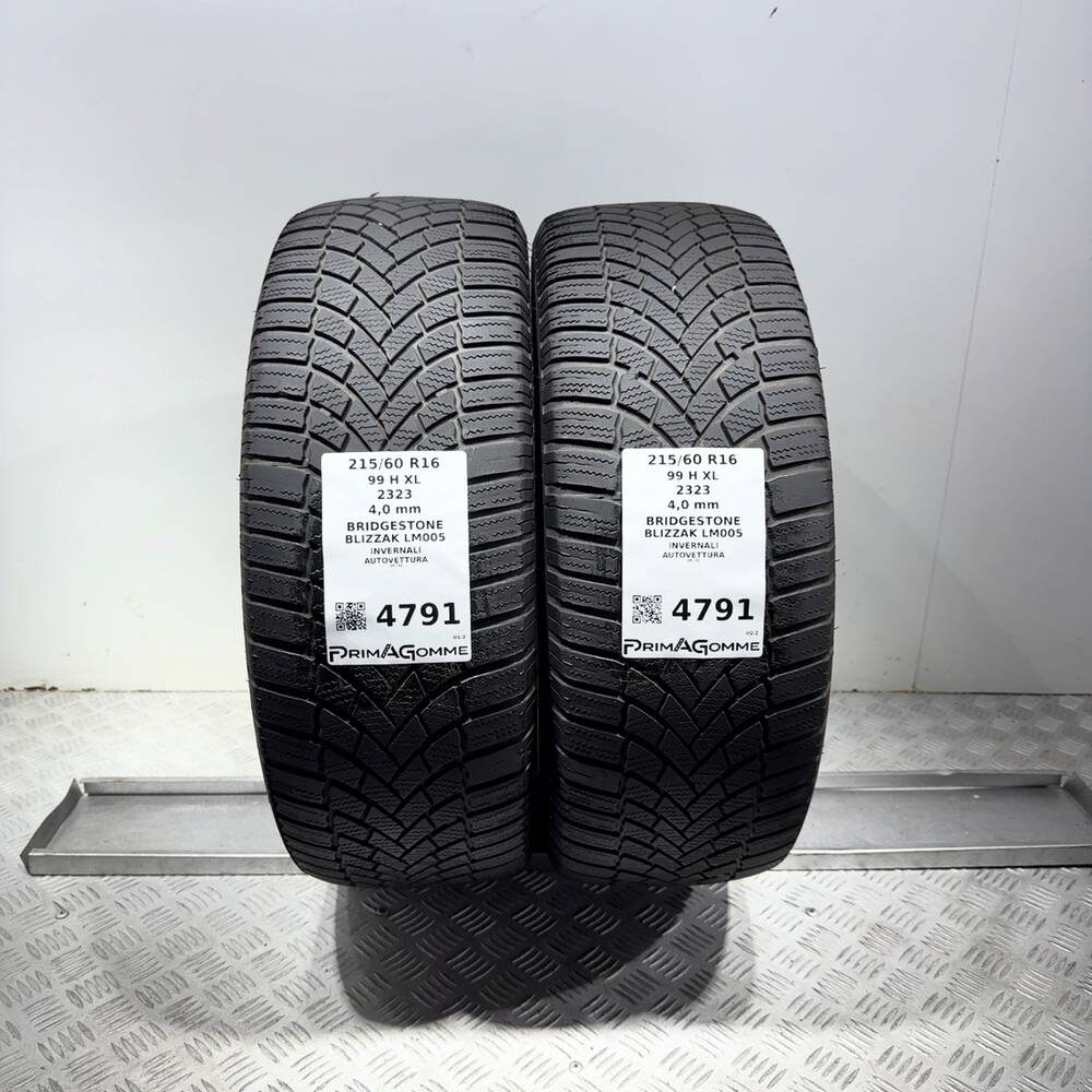 Gomme Usate 215 60 R16 99H XL Bridgestone Blizzak LM005 Invernali