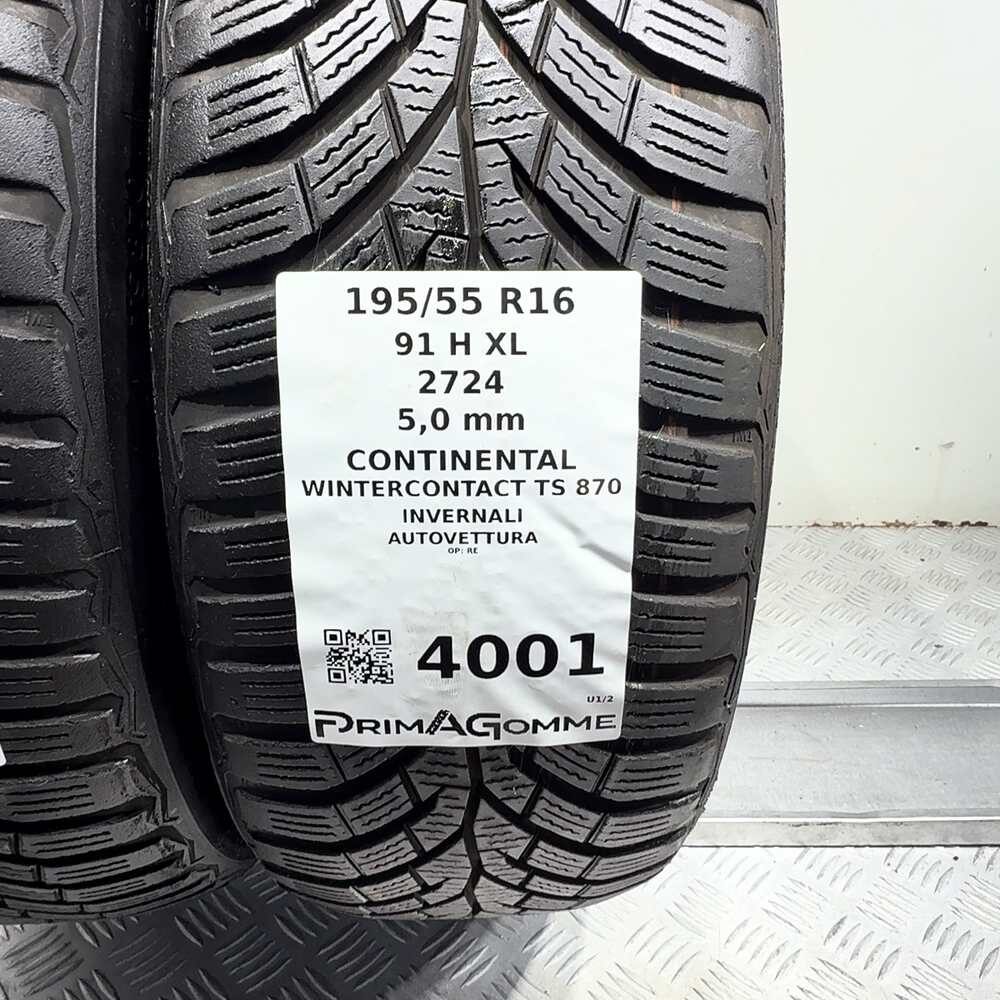 Gomme Usate 195 55 R16 91H XL Continental Wintercontact TS 870 71% Invernali - immagine 3
