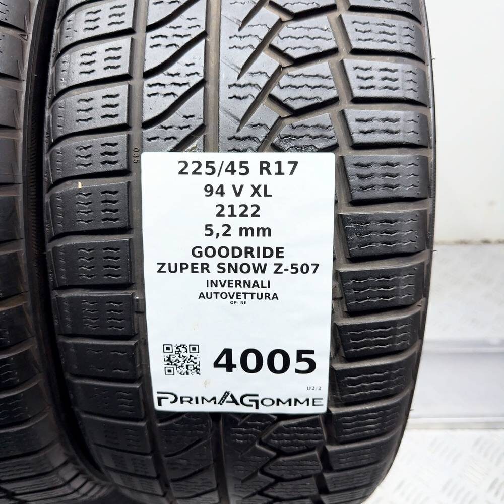 Gomme Usate 225 45 R17 94V XL Goodride Zuper Snow Z-507 74% Invernali - immagine 3