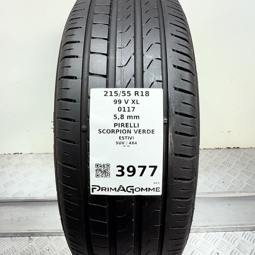 Gomma Usata 215 55 R18 99V XL Pirelli Scorpion Verde 83% Estivo - immagine 3