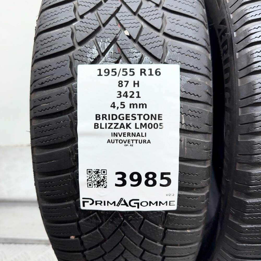 Gomme Usate 195 55 R16 87H Bridgestone Blizzak LM005 Invernali - immagine 3