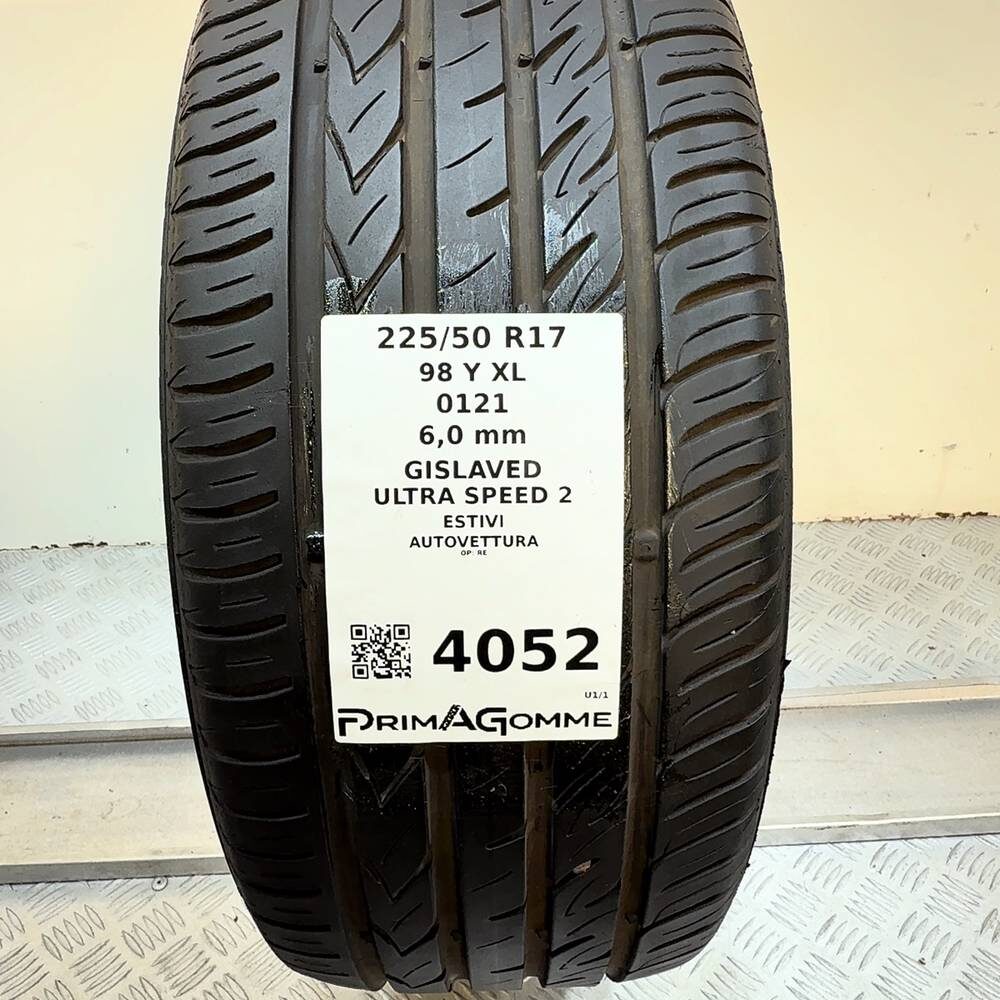 Gomma Usata 225 50 R17 98Y XL Gislaved Ultra Speed 2 86% Estivo - immagine 3