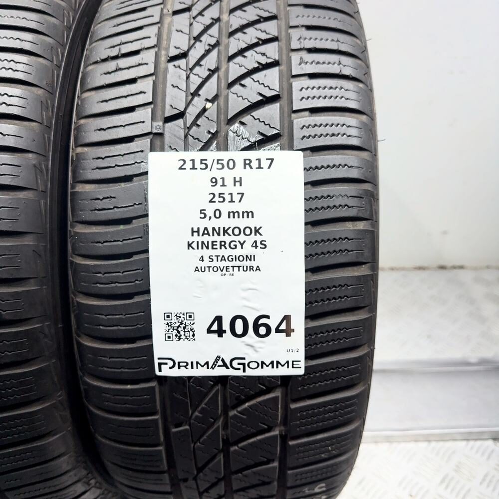 Gomme Usate 215 50 R17 91H Hankook Kinergy 4S 71% 4 Stagioni - immagine 3