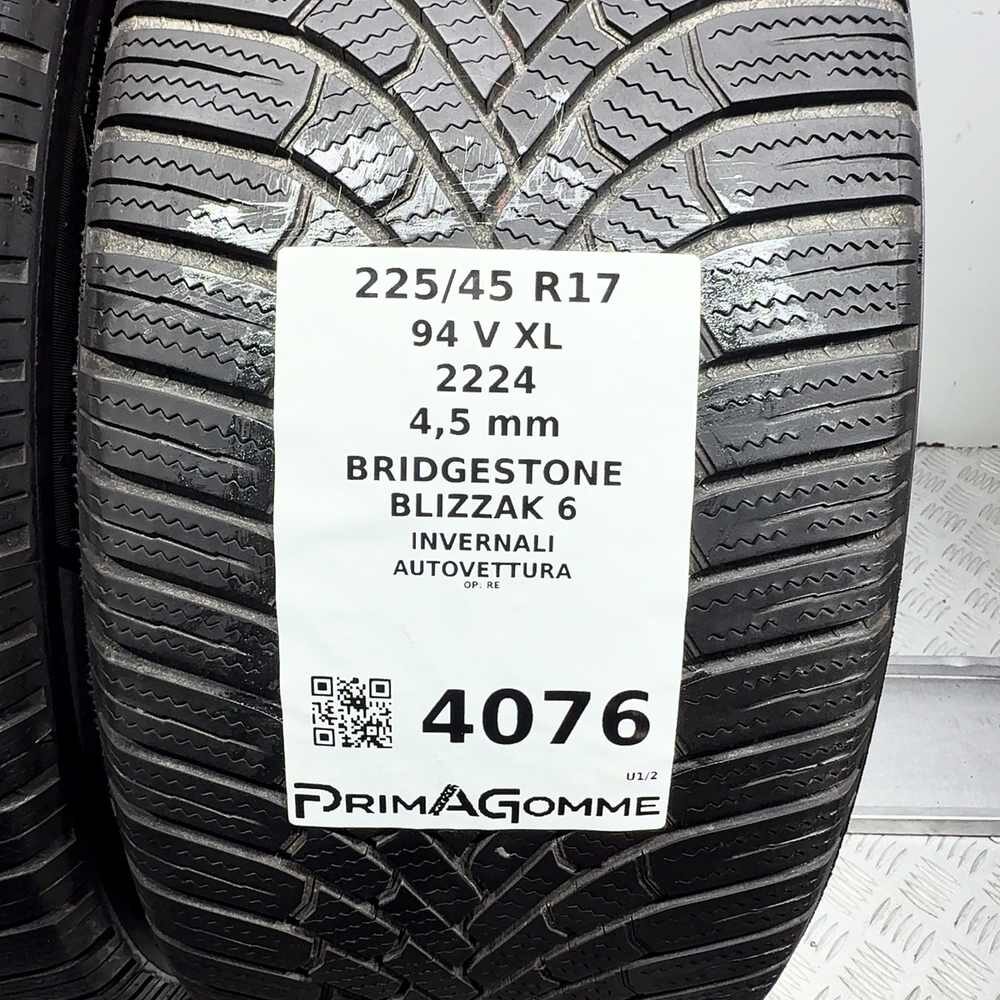 Gomme Usate 225 45 R17 94V XL Bridgestone Blizzak 6 Invernali - immagine 3