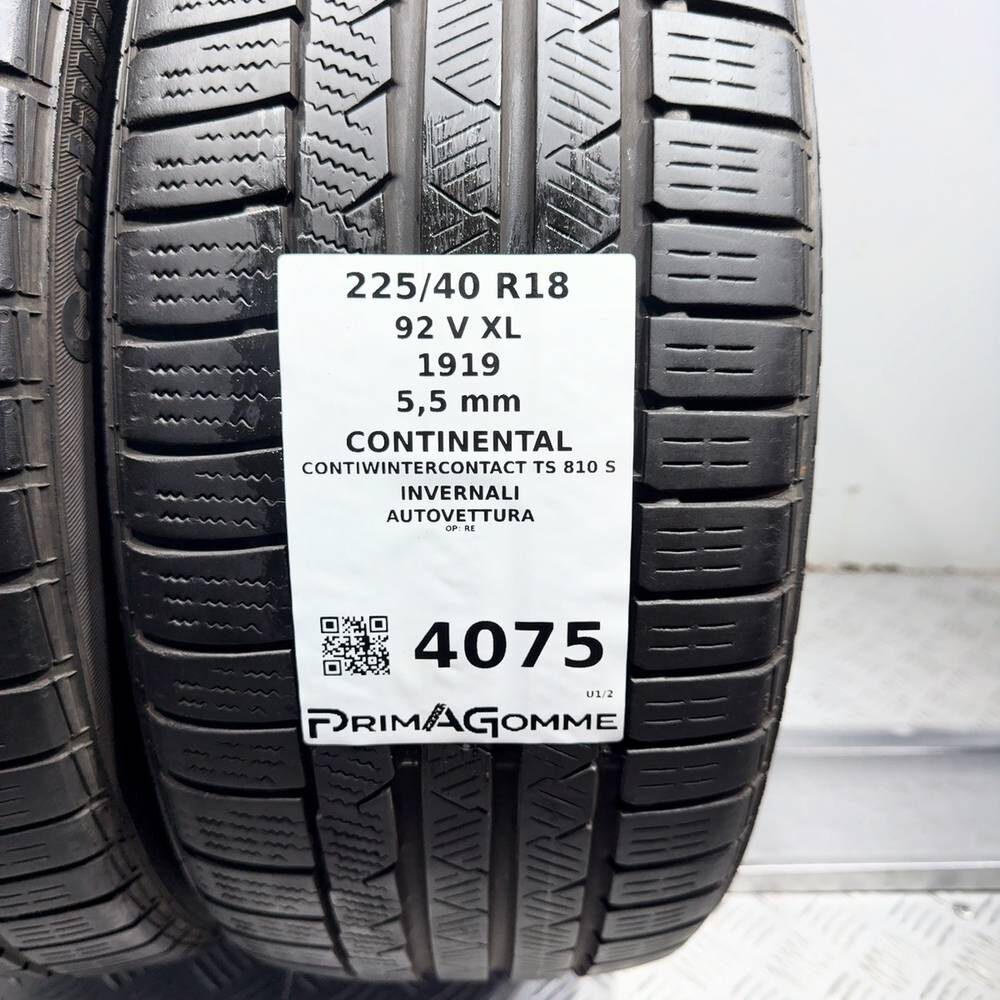 Gomme Usate 225 40 R18 92V XL Continental Contiwintercontact TS 810 S Invernali - immagine 3