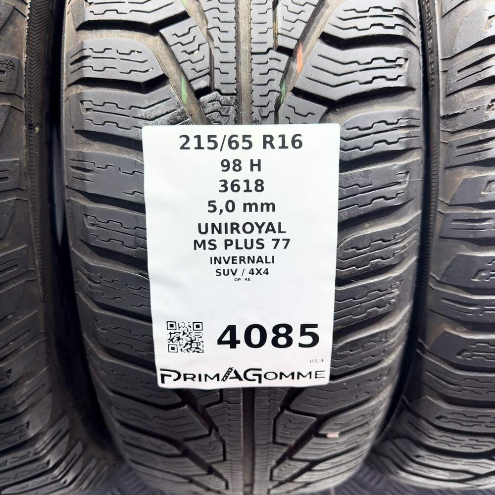 Gomme Usate 215 65 R16 98H Uniroyal MS Plus 77 71% Invernali - immagine 3