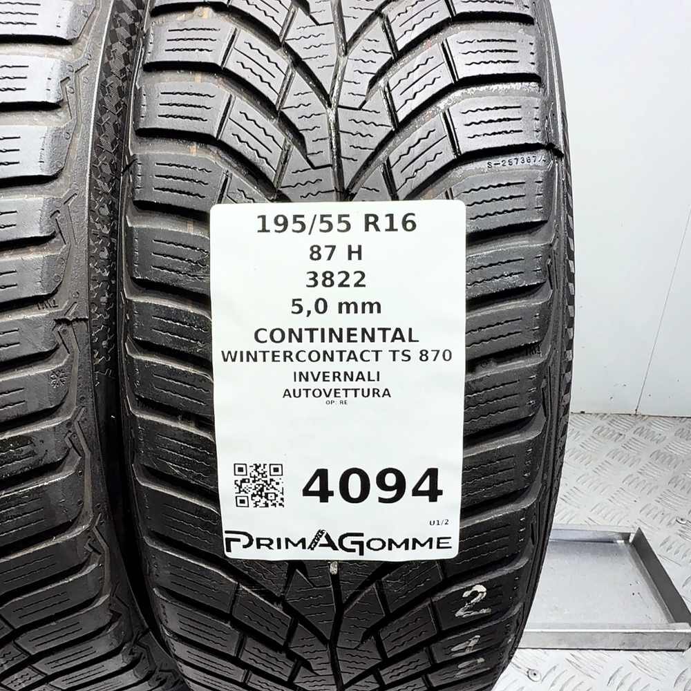 Gomme Usate 195 55 R16 87H Continental Wintercontact TS 870 71% Invernali - immagine 3