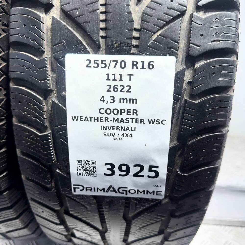 Gomme Usate 255 70 R16 111T Cooper Weather-Master Wsc Invernali - immagine 3