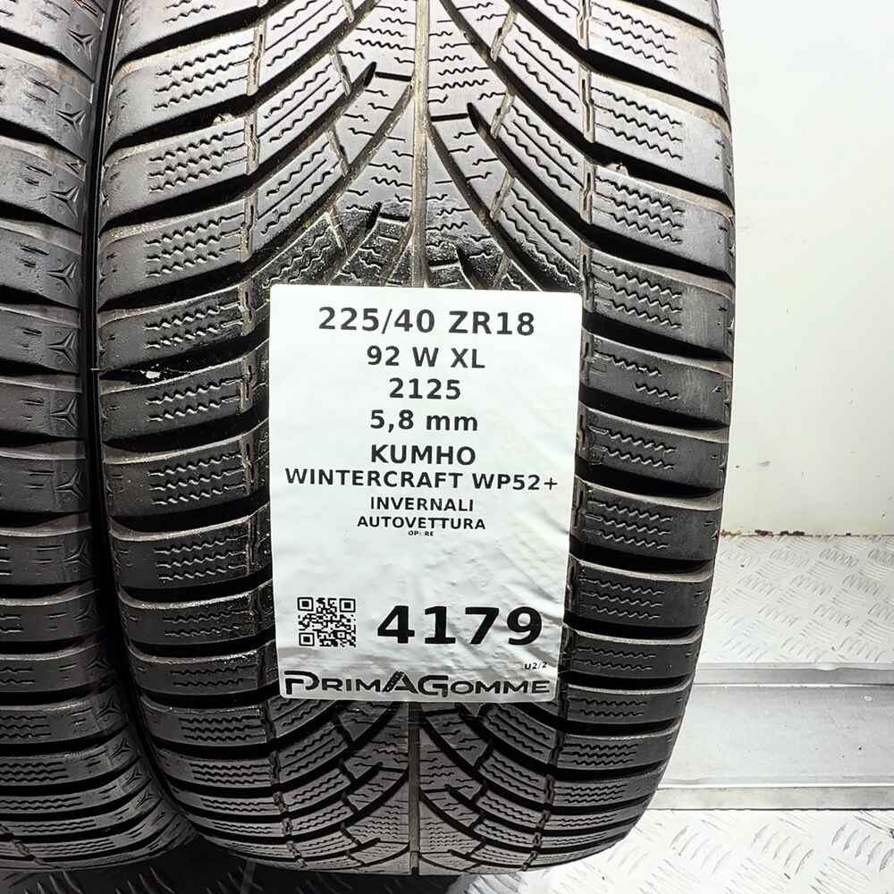 Gomme Usate 225 40 ZR18 92W XL Kumho Wintercraft WP52+ 83% Invernali - immagine 3